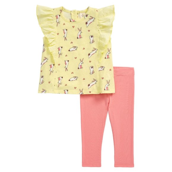 TUCKER + TATE 2 Piece Flutter Sleeve Top & Leggings Set - NWT - 18M - Picture 1 of 1